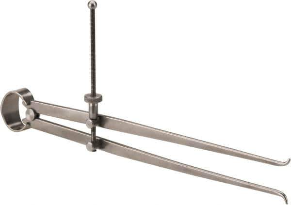 Value Collection - 10 Inch Leg, Spring Joint, Steel, Polished, Inside Caliper - 10 Inch Max Measurement, 250mm Max Measurement, Flat Leg with Quick Nut Adjustment - Exact Tool & Supply