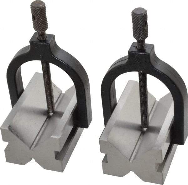 Value Collection - 17.46 to 1-1/2" Capacity, 90° Angle, Tool Steel V-Block - 2-3/4" Long x 1-3/4" Wide x 1-7/16" High, Sold as 2 Block Set - Exact Tool & Supply