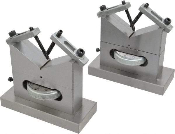 SPI - 3/16 to 5" Capacity, 120° Angle, Steel V-Block - 4" Long x 1-3/4" Wide x 3-9/16" High, Sold as 2 Block Set - Exact Tool & Supply