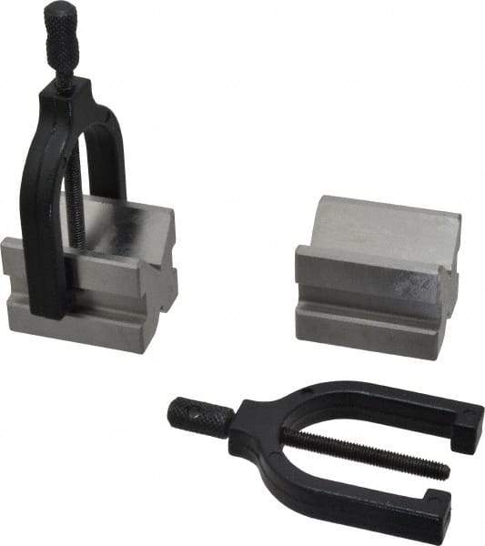 Value Collection - 1/2 to 1-3/32" Capacity, 90° Angle, Tool Steel V-Block - 2" Long x 1-1/2" Wide x 1-1/2" High, Sold as 2 Block Set - Exact Tool & Supply