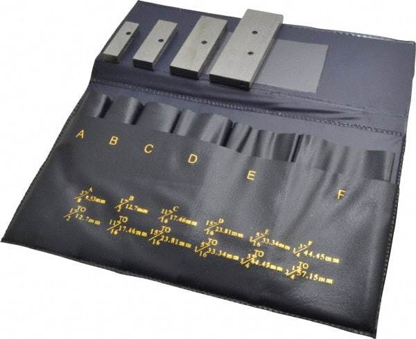 Value Collection - 3/8 to 1-5/16 Inch Adjustable Parallel Set - 3-9/16 Inch Long, 9/32 Inch Thick, 4 Pieces - Exact Tool & Supply