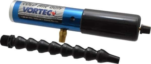Vortec - 8" Long Hose, 900 BTU/Hr Air Capacity, 1 Outlet, Cold Air Gun - 10-5/8" Tank/Unit Length, 6.63" High Tank/Unit - Exact Tool & Supply