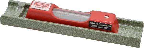 SPI - 6" Long, 0.001" Graduation Sensitivity per 10", 2 Vials, Machinists' Level - 1-3/32" Wide - Exact Tool & Supply