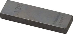 Mitutoyo - 0.138" Rectangular Steel Gage Block - Accuracy Grade AS-1, Includes Certificate of Inspection - Exact Tool & Supply