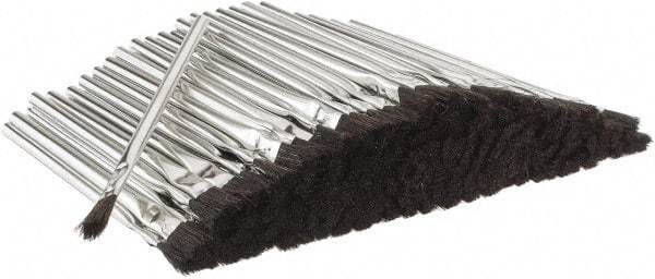 Made in USA - 3/4" Long x 3/8" Wide Horsehair Acid Brush - 6" Overall Length, Tin Handle, For Use with Flux & Solvents - Exact Tool & Supply
