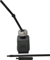 TESA Brown & Sharpe - 1-1/4" Long x 1-1/4" Wide x 1-3/4" High Magnetic Indicator Base with Holders - 7/32 & 4-3/8" Rod Length, Post Arm (Ball & Socket) - Exact Tool & Supply