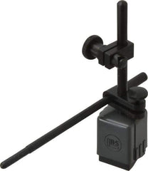 TESA Brown & Sharpe - 1-1/4" Long x 1-1/4" Wide x 1-3/4" High Magnetic Indicator Base with Holders - 4-1/2" Rod Length, Post Arm (Fixed Upright) - Exact Tool & Supply