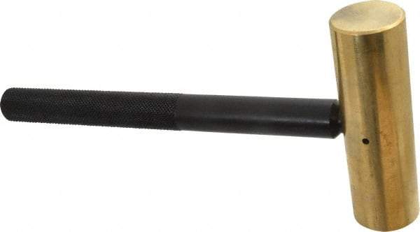 Value Collection - 2-1/2 Lb Nonsparking Brass Hammer - 10-3/8" OAL, 1-1/2" Face Diam, Aluminum Handle - Exact Tool & Supply