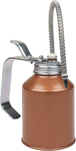 Goldenrod - 8" Long Flexible Spout, Lever-Type Oiler - Die Cast Zinc Pump, Steel Body, Powder Coated - Exact Tool & Supply