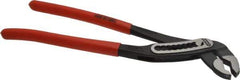 Knipex - 12" OAL, 2-3/4" Max Capacity, 9 Position Water Pump Tongue & Groove Pliers - Self-Gripping V-Jaws, Alligator Jaw Head, Plastic Dipped Handles - Exact Tool & Supply