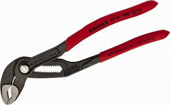 Knipex - 7-1/4" OAL, 1-1/2" Max Capacity, 18 Position Water Pump Tongue & Groove Pliers - Standard V-Jaws, Standard Head, Nonslip Plastic Handles - Exact Tool & Supply