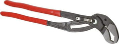 Knipex - 16" OAL, 3-1/2" Max Capacity, 27 Position Water Pump Tongue & Groove Pliers - Standard V-Jaws, Standard Head, Plastic Coated Handles - Exact Tool & Supply