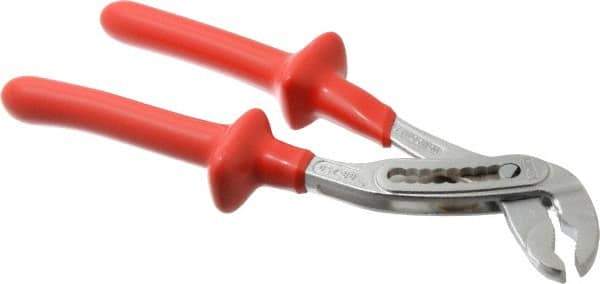 Knipex - 10" OAL, 1-1/2" Max Capacity, 7 Position Gooseneck Tongue & Groove Pliers - Standard V-Jaws, Standard Head - Exact Tool & Supply