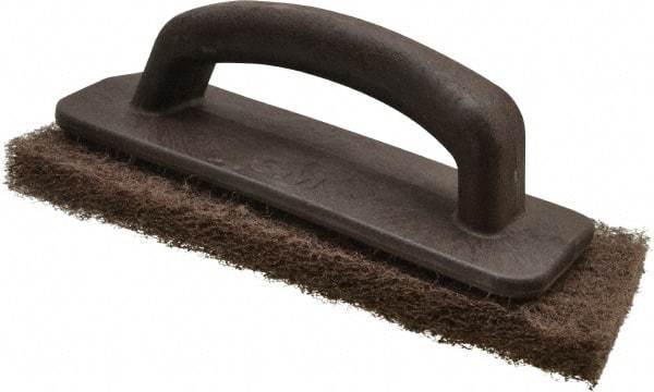 3M - 10" Long x 4.63" Wide x 1/2" Thick Hand Block with Cleansing Pad - Medium-Duty, Brown - Exact Tool & Supply