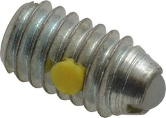 Gibraltar - 5/16-18, 0.156" Ball Diam, 0.578" Body Length, 0.04" Max Ball Reach, Threaded Ball Plunger - Steel Body, Nylon Ball, 2 Lb Initial End Force, 4.5 Lb Final End Force, Locking Element - Exact Tool & Supply