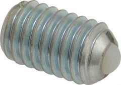 Gibraltar - 3/8-16, 0.188" Ball Diam, 0.625" Body Length, 0.048" Max Ball Reach, Threaded Ball Plunger - Steel Body, Nylon Ball, 2.5 Lb Initial End Force, 5 Lb Final End Force - Exact Tool & Supply