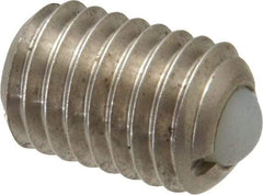 Gibraltar - 1/2-13, 0.281" Ball Diam, 0.75" Body Length, 0.072" Max Ball Reach, Threaded Ball Plunger - Stainless Steel Body, Nylon Ball, 6 Lb Initial End Force, 30 Lb Final End Force - Exact Tool & Supply