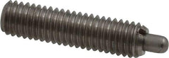 Gibraltar - 10-32, 3/4" Thread Length, 1/8" Plunger Projection, Stainless Steel Threaded Spring Plunger - 0.092" Max Plunger Diam, 3/4" Plunger Length, 1.3 Lb Init End Force, 2.7 Lb Final End Force - Exact Tool & Supply