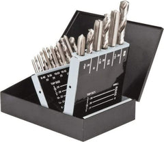 Interstate - #33, #29, #25, #21, #3 Drill, I to Q Drill, #6-40 to 1/2-20 Tap, Hand Tap and Drill Set - Bright Finish High Speed Steel Drills, Bright Finish High Speed Steel Taps, Plug Chamfer, 18 Piece Set - Exact Tool & Supply