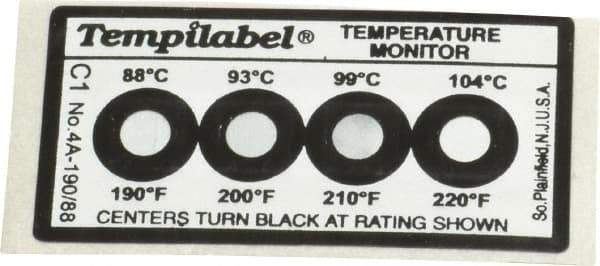 Tempil - 88/93/99/104°C Temp Indicating Label - Exact Tool & Supply