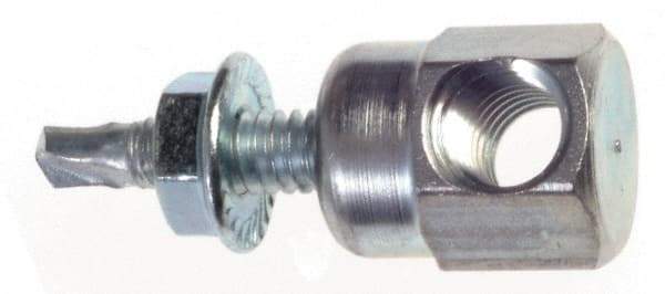 ITW Buildex - 3/8" Zinc-Plated Steel Horizontal (Cross Drilled) Mount Threaded Rod Anchor - 5/8" Diam x 1-1/4" Long, 2,480 Lb Ultimate Pullout, For Use with Steel - Exact Tool & Supply