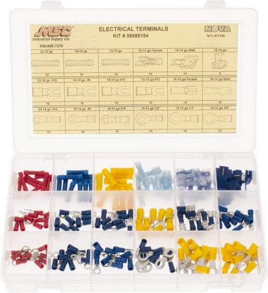 Value Collection - 175 Piece, Electrical Terminal Fastener Kit - Exact Tool & Supply