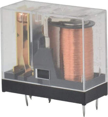 Omron - Rectangle Electromechanical PCB General Purpose Relay - 10 Amp at 250 VAC, SPDT, 24 VDC, 29mm Wide x 25.5mm High x 13mm Deep - Exact Tool & Supply