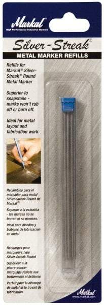 Markal - Metallic Silver Graphite Petroleum Base Marker - Fine Tip - Exact Tool & Supply