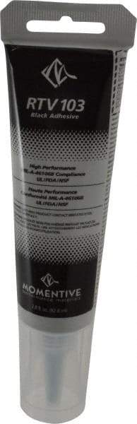 Momentive Performance Materials - 2.8 oz Tube Black RTV Silicone Joint Sealant - 400°F Max Operating Temp, 20 min Tack Free Dry Time, Series RTV100 - Exact Tool & Supply