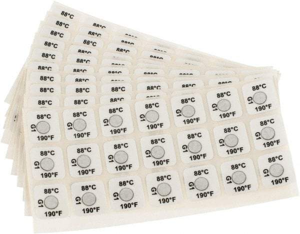 Tempil - 88°C Temp Indicating Label - 1 Rating - Exact Tool & Supply