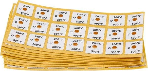 Tempil - 260°C Temp Indicating Label - 1 Rating - Exact Tool & Supply
