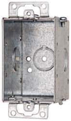 Cooper Crouse-Hinds - 1 Gang, (5) 1/2" Knockouts, Steel Rectangle Switch Box - 3" Overall Height x 2" Overall Width x 2-1/2" Overall Depth - Exact Tool & Supply