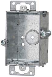 Cooper Crouse-Hinds - 1 Gang, (3) 1/2" Knockouts, Steel Rectangle Switch Box - 3" Overall Height x 2" Overall Width x 2-1/2" Overall Depth - Exact Tool & Supply