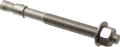 Red Head - 1/2" Diam, 1/2" Drill, 5-1/2" OAL, Wedge Expansion Concrete Anchor - 316 Stainless Steel, Hex Nut Head, Hex Drive, 3" Thread Length - Exact Tool & Supply