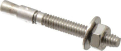 Red Head - 1/4" Diam, 1/4" Drill, 2-1/4" OAL, Wedge Expansion Concrete Anchor - 316 Stainless Steel, Hex Nut Head, Hex Drive, 1-1/4" Thread Length - Exact Tool & Supply