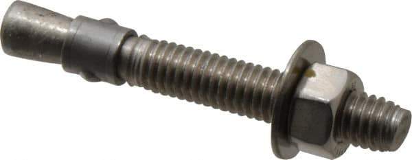 Red Head - 3/8" Diam, 3/8" Drill, 2-3/4" OAL, Wedge Expansion Concrete Anchor - 316 Stainless Steel, Hex Nut Head, Hex Drive, 1-5/8" Thread Length - Exact Tool & Supply