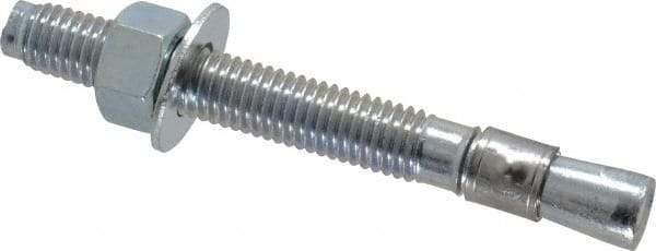 Red Head - 1/2 Inch Diameter, 1/2-13 Inch Thread, 4-1/2 Inch Overall Length, Grade 3, Wedge Expansion Concrete Anchor - Steel, Zinc Plated, 3 Inch Thread Length, Tie Wire Head, 1/2 Inch Drill - Exact Tool & Supply