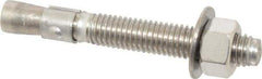 Red Head - 1/2" Diam, 1/2" Drill, 3-3/4" OAL, 3-3/16" Min Embedment Wedge Expansion Concrete Anchor - 304 Stainless Steel, Hex Nut Head, Hex Drive, 2-1/4" Thread Length - Exact Tool & Supply