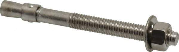 Red Head - 1/2" Diam, 1/2" Drill, 5-1/2" OAL, 1" Min Embedment Wedge Expansion Concrete Anchor - 304 Stainless Steel, Hex Nut Head, Hex Drive, 3" Thread Length - Exact Tool & Supply