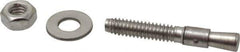 Red Head - 1/4" Diam, 1/4" Drill, 1-3/4" OAL, 1-5/8" Min Embedment Wedge Expansion Concrete Anchor - 304 Stainless Steel, Hex Nut Head, Hex Drive, 3/4" Thread Length - Exact Tool & Supply