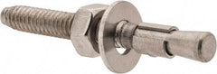 Red Head - 1/4" Diam, 1/4" Drill, 2-1/4" OAL, 2-1/2" Min Embedment Wedge Expansion Concrete Anchor - 304 Stainless Steel, Hex Nut Head, Hex Drive, 1-1/4" Thread Length - Exact Tool & Supply