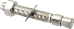 Red Head - 3/4" Diam, 3/4" Drill, 5-1/2" OAL, 2" Min Embedment Wedge Expansion Concrete Anchor - 304 Stainless Steel, Hex Nut Head, Hex Drive, 3-5/8" Thread Length - Exact Tool & Supply