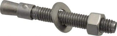 Red Head - 3/8" Diam, 3/8" Drill, 3" OAL, 2" Min Embedment Wedge Expansion Concrete Anchor - 304 Stainless Steel, Hex Nut Head, Hex Drive, 1-3/4" Thread Length - Exact Tool & Supply