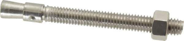 Red Head - 3/8" Diam, 3/8" Drill, 3-3/4" OAL, 3/4" Min Embedment Wedge Expansion Concrete Anchor - 304 Stainless Steel, Hex Nut Head, Hex Drive, 2-1/2" Thread Length - Exact Tool & Supply