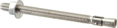 Red Head - 3/8" Diam, 3/8" Drill, 5" OAL, 3/4" Min Embedment Wedge Expansion Concrete Anchor - 304 Stainless Steel, Hex Nut Head, Hex Drive, 3-3/4" Thread Length - Exact Tool & Supply