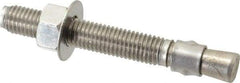 Red Head - 5/8" Diam, 5/8" Drill, 5" OAL, 2-1/2" Min Embedment Wedge Expansion Concrete Anchor - 304 Stainless Steel, Hex Nut Head, Hex Drive, 3-1/4" Thread Length - Exact Tool & Supply