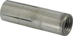Red Head - 1" Diam, 1" Drill, 1" Min Embedment Drop-In Concrete Anchor - Grade 3 Steel, Zinc-Plated Finish, Flat Head, Slotted Drive, 1-1/4" Thread Length - Exact Tool & Supply