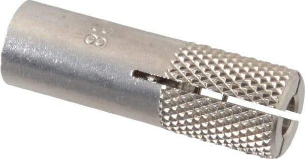 Red Head - 1/2" Diam, 1/2" Drill, 1-1/2" Min Embedment Drop-In Concrete Anchor - 303, 18-8 Stainless Steel, Slotted Drive, 1/2" Thread Length - Exact Tool & Supply