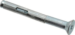 Red Head - 1/4" Diam, 1/4" Drill, 2-1/4" OAL, Sleeve Concrete Anchor - Steel, Zinc-Plated Finish, Flat Head, Phillips Drive - Exact Tool & Supply