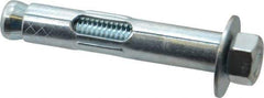 Red Head - 1/2" Diam, 1/2" Drill, 3" OAL, 1-5/8" Min Embedment Sleeve Concrete Anchor - Steel, Zinc-Plated Finish, Hex Nut Head, Hex Drive - Exact Tool & Supply